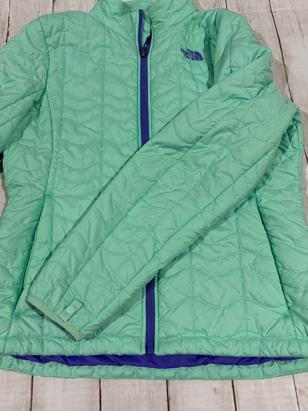 North Face Women's Bombay Puffer Jacket Mint Green Large - Picture 13 of 13